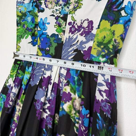 Ellen Tracy Black and Blue Floral Midi Dress - Picture 4 of 6